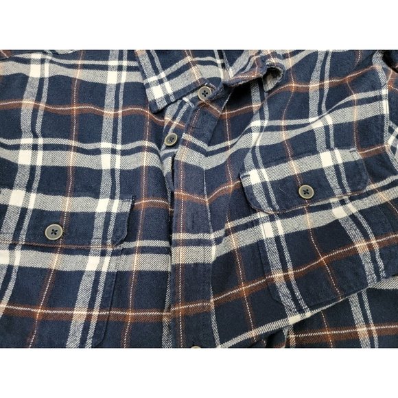 Jachs XLT Plaid Flannel‎ Shirt Heavy 100% Cotton Overshirt Blue plaid Button Up - Picture 7 of 9